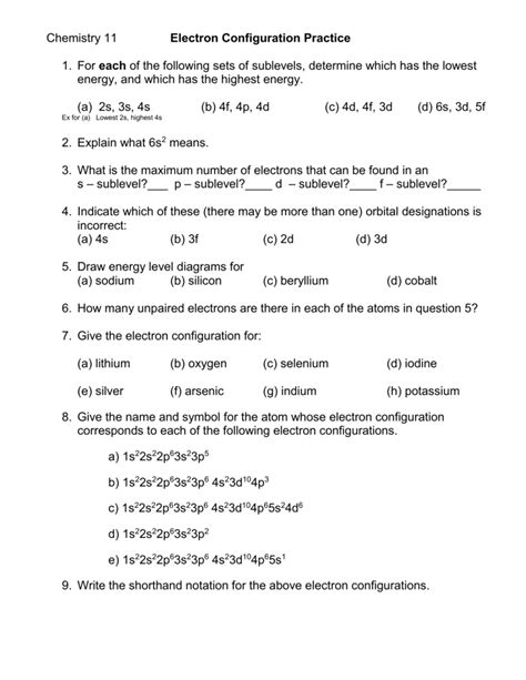 Chemistry Electron Configuration Quiz Flashcards .
